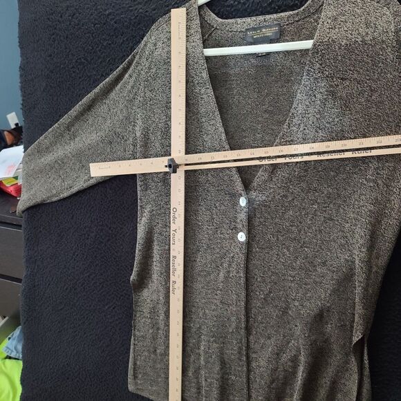 Leslie Gifford Womens Sweater Black Size Large 100% Silk Long Sleeve Two Button - Picture 4 of 12